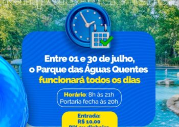 Temporada de férias: Em julho, Parque das Águas Quentes estará aberto para visitações todos os dias