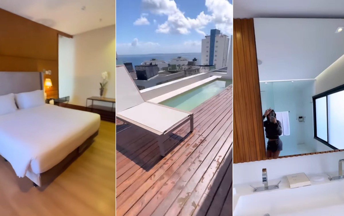 Em Salvador, Ludmilla mostra suíte de luxo em que está