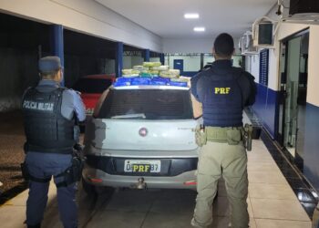 Em ação integrada entre Polícia Militar e PRF, um criminoso é preso por tráfico de drogas em Canarana-MT.