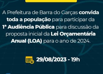 Prefeitura de Barra do Garças realiza audiência pública para apresentação da Proposta inicial da LOA 2024.