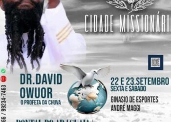 Pastor Dr. David Owuor, conhecido mundialmente, estará em Pontal do Araguaia.