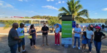 Sicredi inaugura ponto de hidratação na Praia do Sol durante abertura da Temporada de Praia em Nova Xavantina/MT.