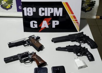 porte ilegal de arma, furto, dano a loja de informática.