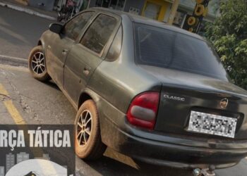 Força tática recupera veículo em pontal do Araguaia.