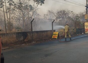 Incêndio destrói vegetação perto do Aeroporto em VG; veja