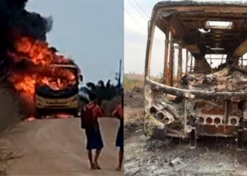 Ônibus escolar pegou fogo em Anapu, no PA