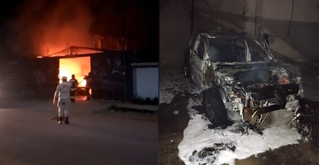 Vídeo: Carro fica completamente destruído após pegar fogo em Itaituba,