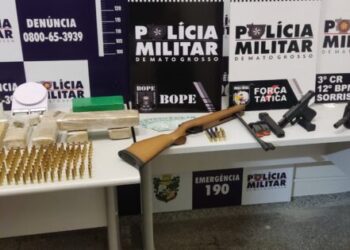 Três são presos com grande quantidade de armas, munições e drogas em Sorriso