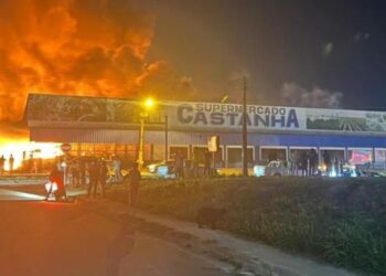 Incêndio destrói supermercado Castanha pela segunda vez, em Novo Progresso
