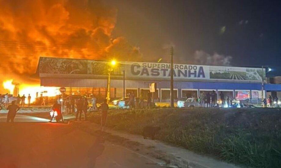 Incêndio destrói supermercado Castanha pela segunda vez, em Novo Progresso