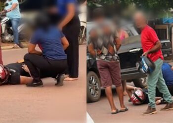 Motociclista é atingida por carro no bairro Santo Antônio em Itaituba