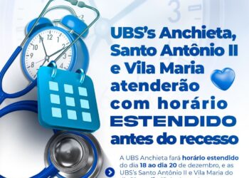 UBS’s de Barra do Garças oferecem atendimentos com horários estendidos antes do recesso de final de ano.