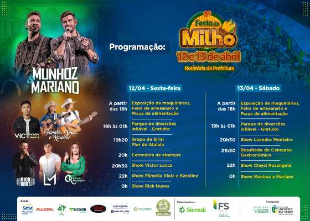 Confira a programação completa da 3ª Festa do Milho de