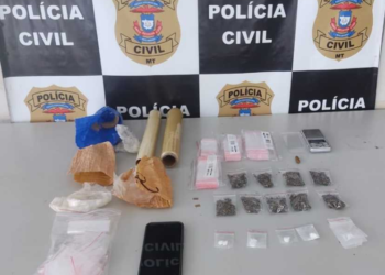 Traficante flagrado com porções de entorpecentes é preso pela Polícia Civil em Primavera do Leste.
