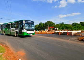 Rotatória que dá acesso a Barão de Melgaço é bloqueada para segunda etapa de obras de readequação em Cuiabá 