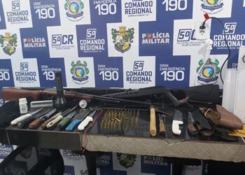 Patrulha Rural aborda Kombi e prende dois homens com espingardas e munições