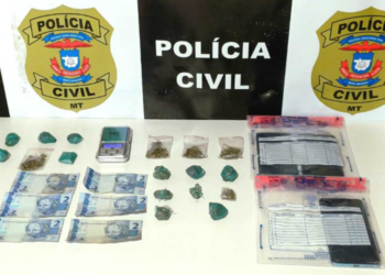 Polícia Civil fecha ponto de venda de drogas e prende traficantes com diversas passagens em Confresa.