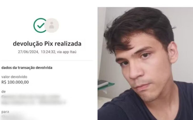 Universitrio recebe PIX de R$ 100 mil por engano e