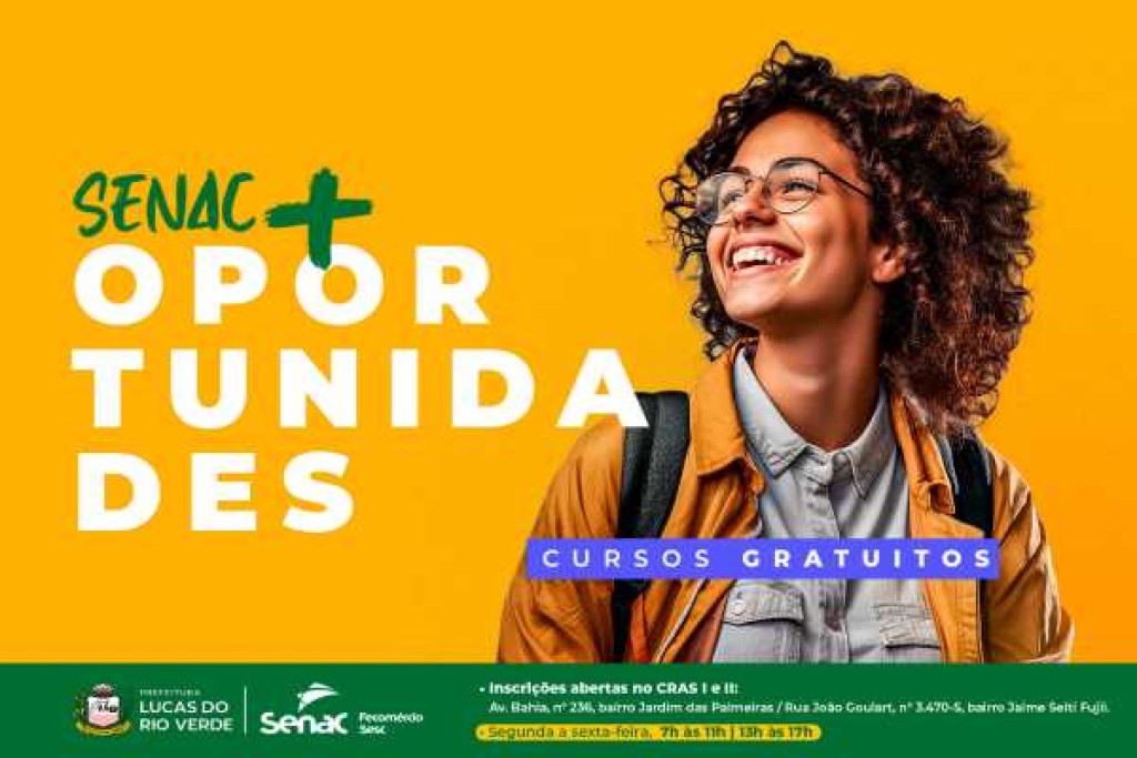 Assistência Social e Senac abrem vagas de novos cursos gratuitos