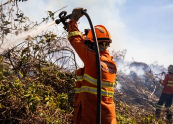 Bombeiros controlam fogo em Poconé e seguem trabalhos em Cáceres