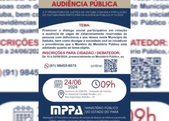 Convite para Audiência Pública sobre estacionamento para pessoas com deficiência e idosos em Itaituba