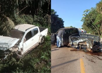Colisão entre caminhonetes na BR-163 em Novo Progresso, Pará