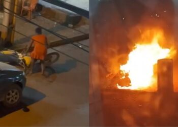 Vídeo: Mulher é presa por atear fogo em motocicleta na BR-230 em Medicilândia, Pará