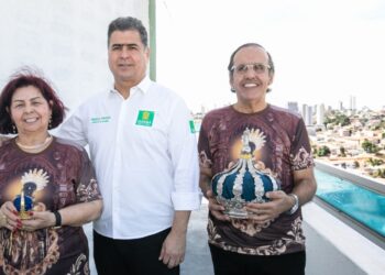 Prefeito de Cuiabá recebe rei e rainha da tradicional festa de São Benedito 2024