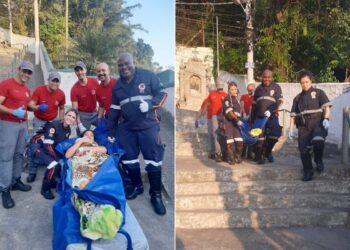 Pai faz parto da filha em morro e mãe desce 165 degraus com a bebê no colo: ‘emocionante’ | Santos e Região