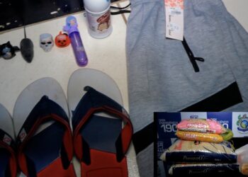 Polícia militar prende homens que cometeram furto na cidade.