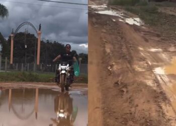 Moradores usam ironia para denunciar abandono de ruas em Jacareacanga