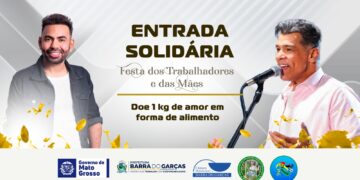 Festa dos Trabalhadores e das Mães terá entrada solidária para arrecadação de alimentos e fraldas geriátricas.