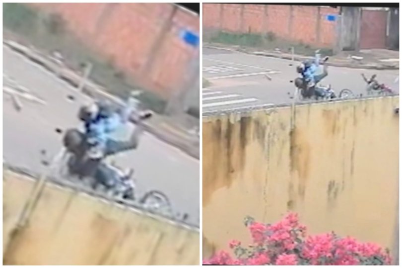 Batida entre motos deixa quatro feridos em MT; vdeo