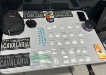 Cavalaria da PM apreende 47 porções de cocaína com integrante de facção criminosa em Nova Mutum