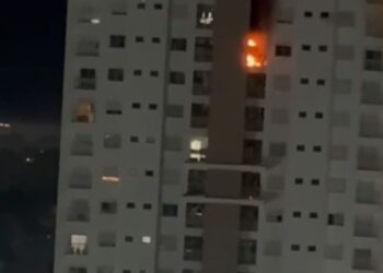 Incêndio volta a atingir edifício de alto padrão em bairro de Cuiabá