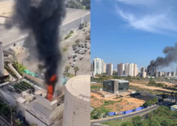 Incêndio atinge área externa do Shopping Pantanal; não houve feridos – veja vídeo | RDNEWS