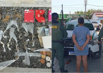 Mulher tenta se livrar de bolsa com drogas ao ver a polícia e acaba presa em Cascavel, no Ceará