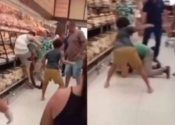 Clientes trocam socos e vo ao cho em supermercado | FOLHAMAX
