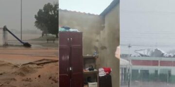 Chuva de granizo e ventania causam destruio em cidade de MT | FOLHAMAX