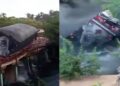 Ponte de madeira desaba e caminho cai dentro de rio; veja vdeo | FOLHAMAX