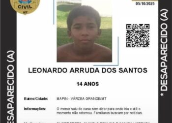 Adolescente de 14 anos desaparece em Várzea Grande e família busca informações