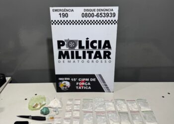 SUSPEITO É DETIDO PELA FORÇA TÁTICA APÓS DENÚNCIA DE TRÁFICO NO BAIRRO SÃO MATEUS, EM VÁRZEA GRANDE