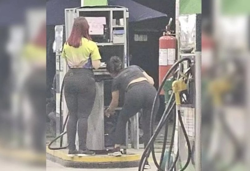 Posto de frentistas com cropped e legging se pronuncia | FOLHAMAX