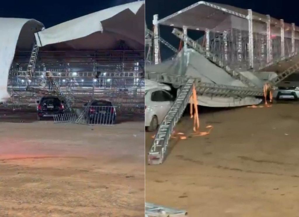 Arquibancada cai - stock car