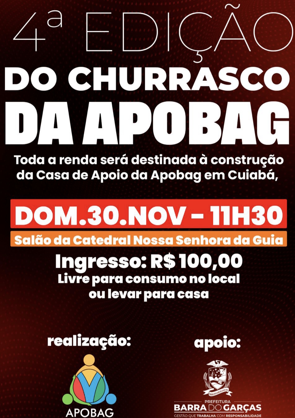 4ª edição do Churrasco da Apobag arrecada fundos para construção da Casa de Apoio a pacientes oncológicos