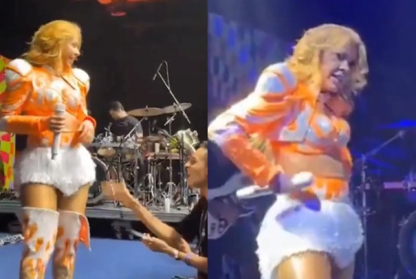 Vdeo mostra momento em que Joelma tocada em parte ntima | FOLHAMAX