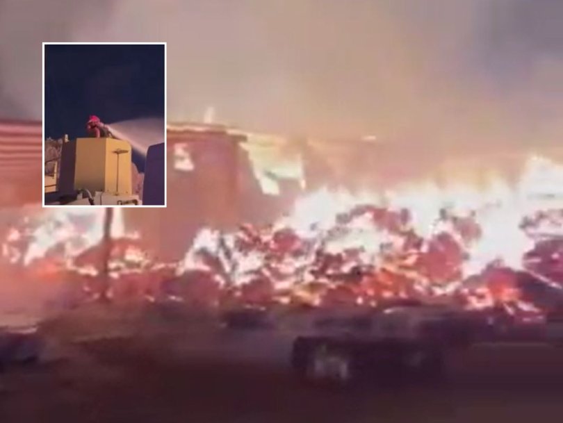 Incndio destri ptio de algodoeira no Norto de MT; vdeo | FOLHAMAX