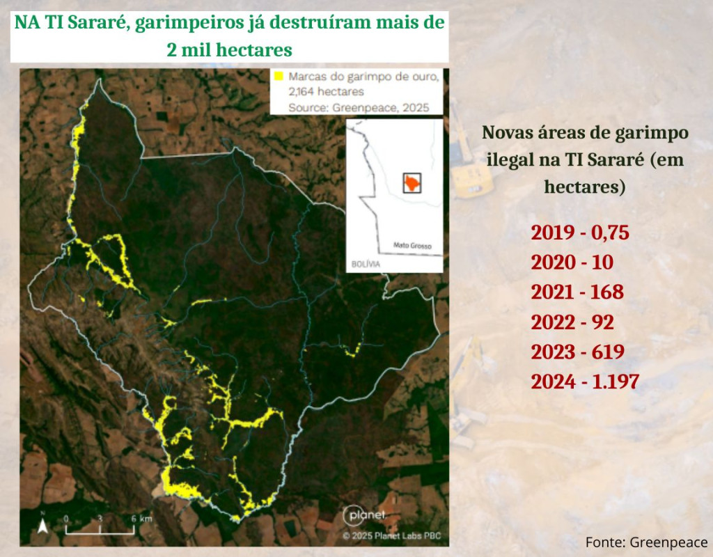 Desmatamento em terras ind�genas de MT
