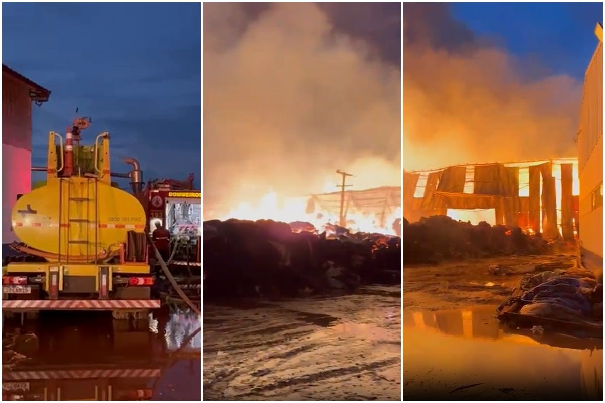 Incêndio de grandes proporções atinge empresa de algodão na 163