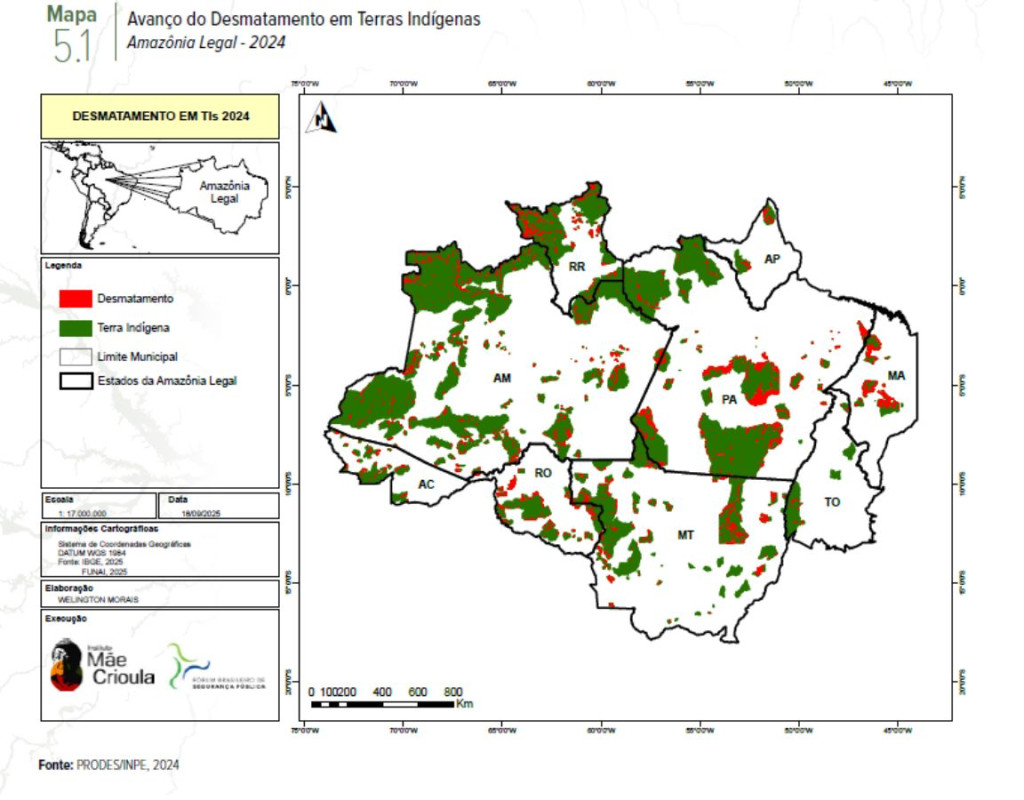 Desmatamento em terras ind�genas de MT